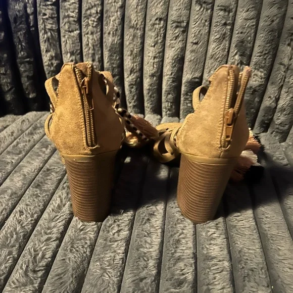 Indigo Tan Braided Women's Heels - Picture 5 of 7